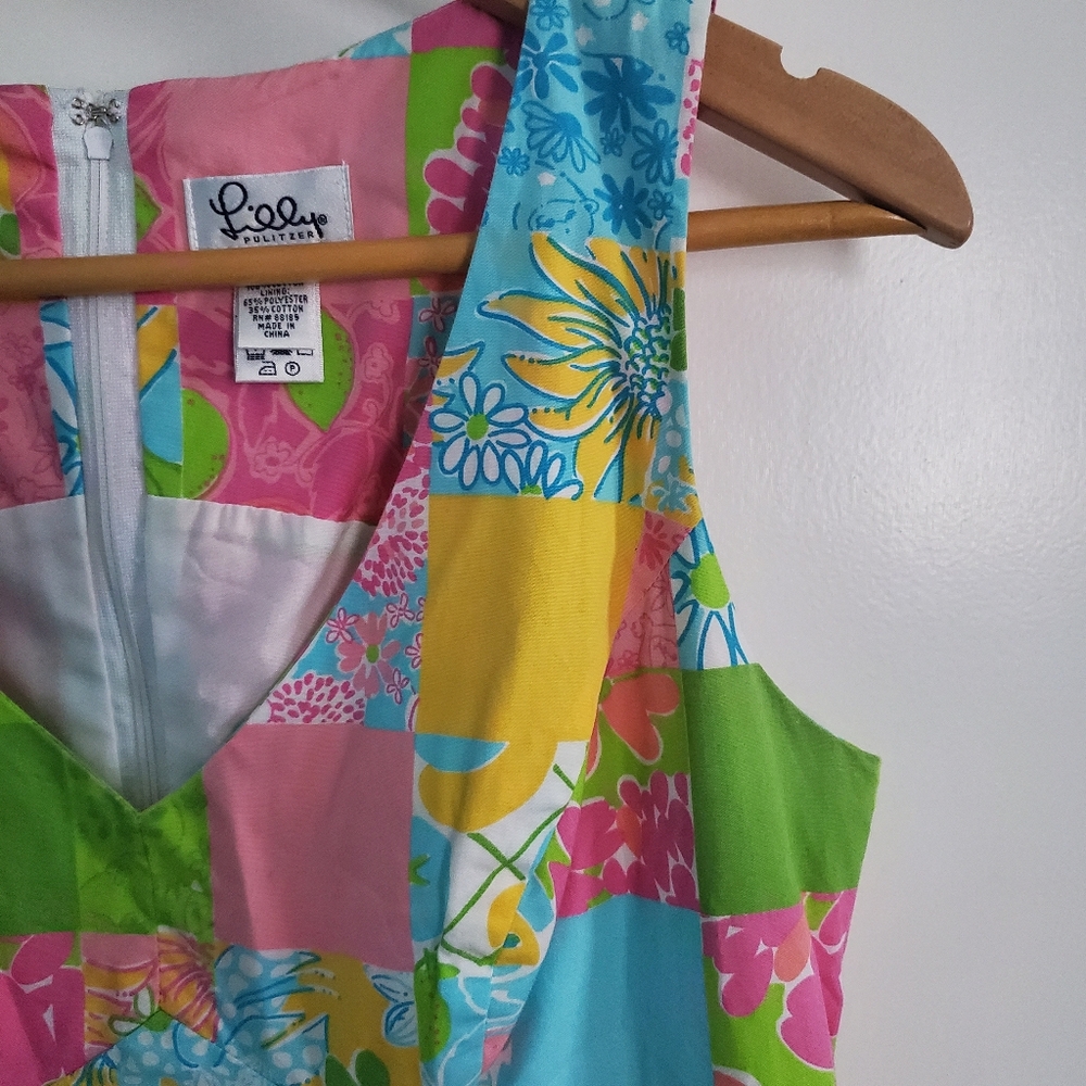 Lilly Pulitzer Patchwork Patterned Cotton Shift D… - image 6